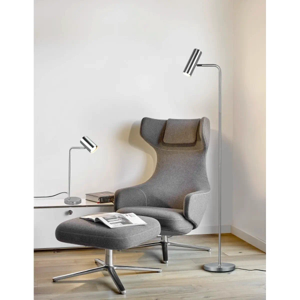 Metalowa lampa MARLEY 512400107 nikiel tuba z włącznikiem 1xGU10