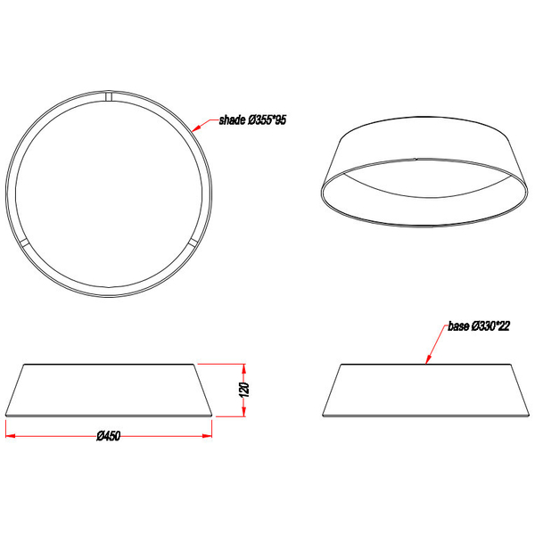LAMPA sufitowa PONTS R62871879 RL Light abażurowa OPRAWA plafon LED 18W 3000K okrągły czarny