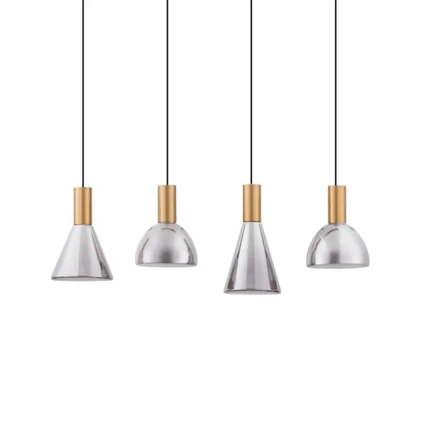 Designerska wisząca lampa SARDUNO LE45140 LED 27W 3000K złota szara