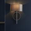 Ścienna lampa abażurowa L&-195214 Light& do salonu antyczna srebrna