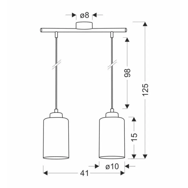 Podwójny zwis szklany Aspra 32-16263 bursztynowy przezroczysty czarny