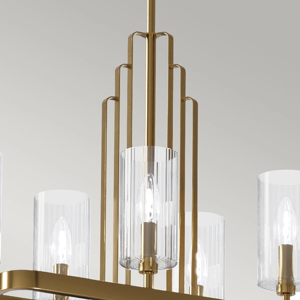 Lampa wisząca Art Deco QN-KIMROSE10-BNB nikiel mosiądz