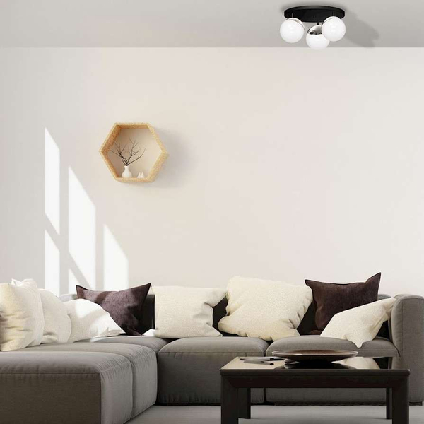 Plafon LAMPA sufitowa SFERA MLP8874 Milagro metalowa OPRAWA kule balls czarne białe chrom