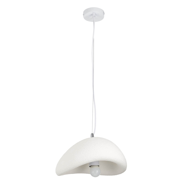 Zwisowa lampa jadalniana Stone DN426-300 kamień metalowa biała