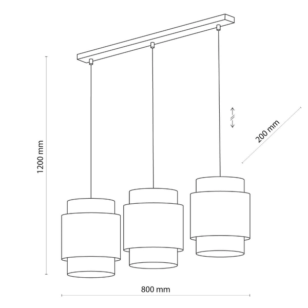 Potrójna lampa zwisająca nad stół Boho 6531 TK Lighting ekologiczna biała