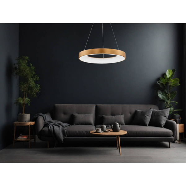Lampa wisząca pierścieniowa Tome Smart LE41517 LED 50W 3000K złota biała