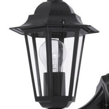 Ogrodowa lampa na ścianę VELENCE 8204 szklana IP43 czarna przezroczysta