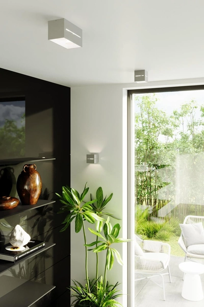 Plafon LAMPA sufitowa SL.0208 kwadratowa OPRAWA metalowa kostka cube szara