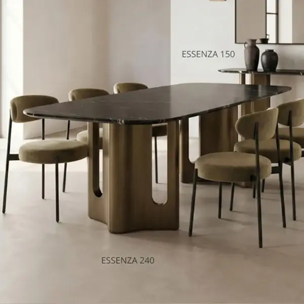 Stół ESSENZA MM001501100385 czarny złoty dekor marmuru metal 240x120cm