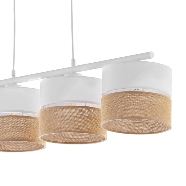 Lampa wisząca na listwie tuby Linobianco 6576 TK Lighting biała brązowa