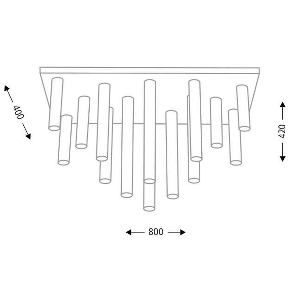 Plafon LAMPA sufitowa YABU 7170 Shilo metalowa OPRAWA sople tuby białe