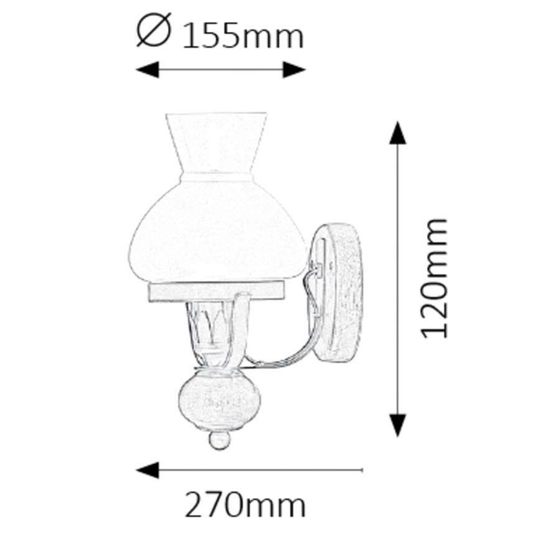 Rustykalna LAMPA kinkiet PETRONEL 7077 Rabalux vintage OPRAWA ścienna orzech biała rustic