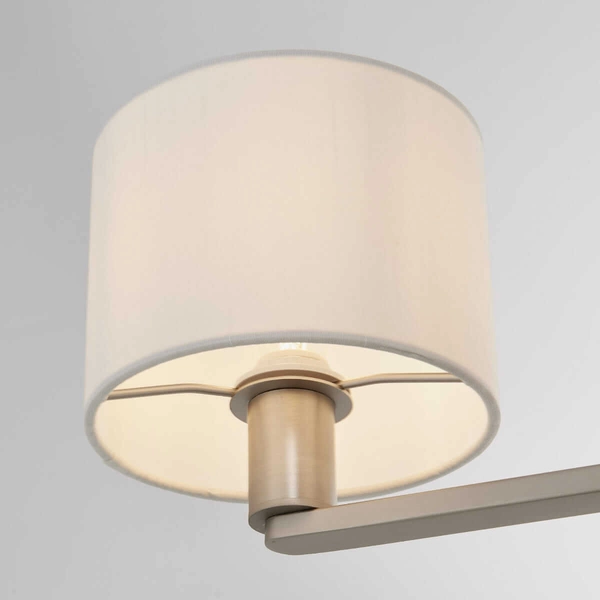 Lampa wisząca abażurowa Daley 60256 Endon nikiel biała srebrna