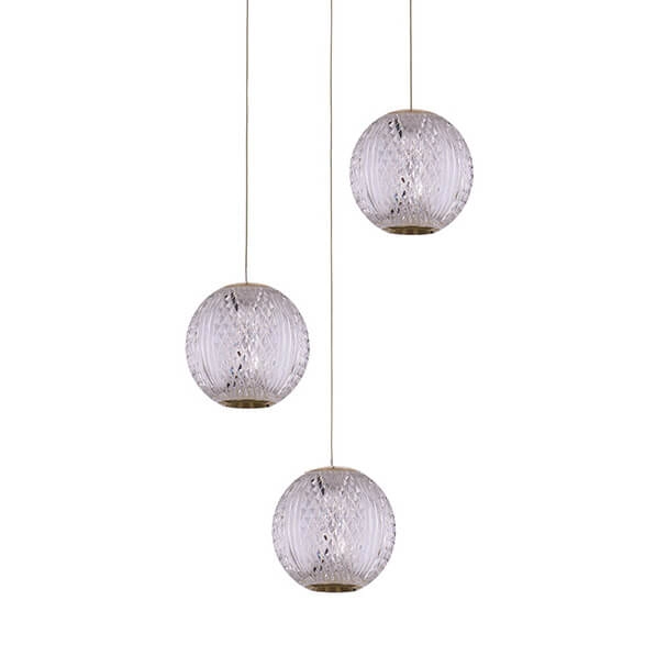 Wisząca lampa kulista Rosario PND-12220121-3A-GD Italux LED 12,6W 3000K złoty przezroczysty