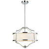 LAMPA okrągła Stesso Cromo S Orlicki Design abażurowa OPRAWA wisząca w stylu klasycznym kremowa chrom