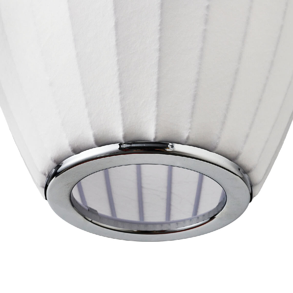 Jedwabna lampa zwis SILK ST-2335-30 do salonu tkanina biała