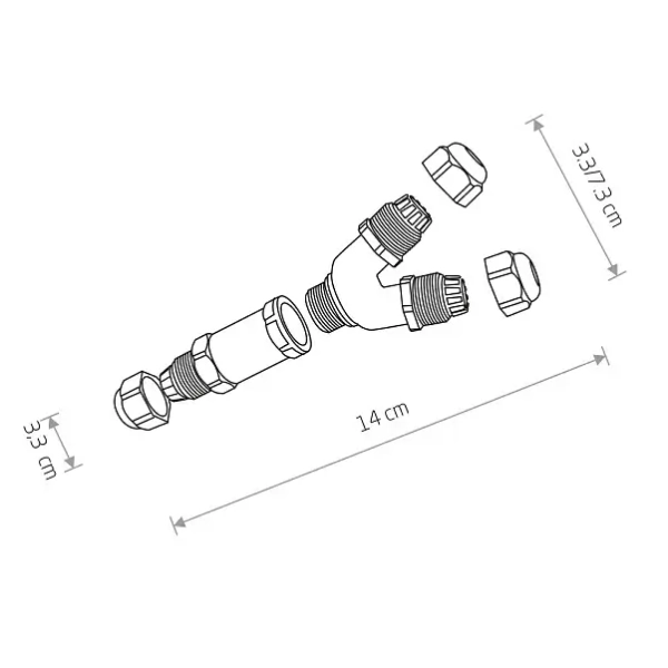 Złączka Y wodoodporna 450V ACCESSORIES 8846 IP68 czarna