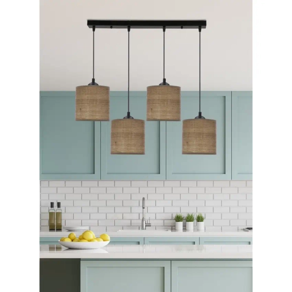 Salonowa lampa wisząca LEGNO 34-18366 wielopunktowa brązowa czarna