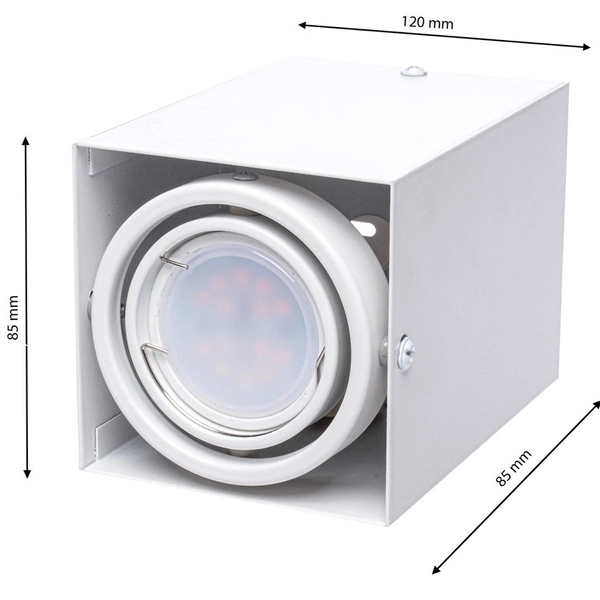 Spot LAMPA sufitowa BLOCCO ML476 Milagro natynkowa OPRAWA metalowa LED 7W 3000K oczko regulowane kostka cube biała