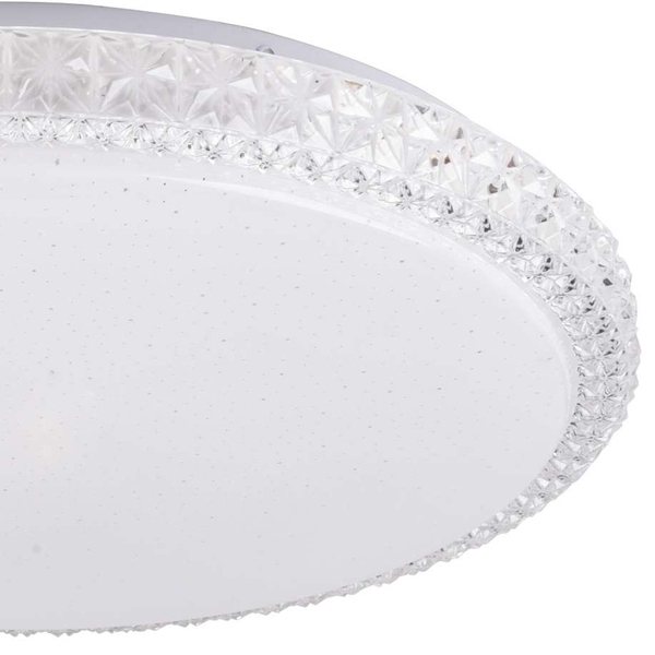 Plafon LAMPA sufitowa IRINA 310767 Polux glamour OPRAWA okrągła LED 36W 2700-6500K z efektem gwiazd biały