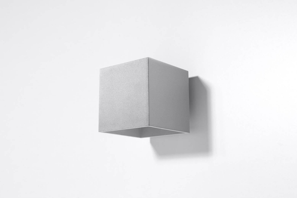 Kinkiet LAMPA ścienna SL.0058 metalowa OPRAWA przyścienna kostka cube szara