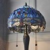 Stojąca lampka witrażowa Dragonfly 64090 Interiors Tiffany ważka kolorowy czarny