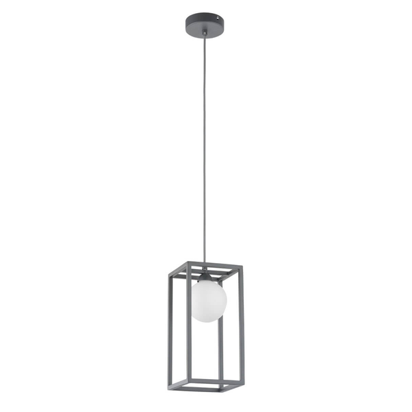 Szklana lampa zwieszana Daisy MD-BR4367-D1 GR Italux kula szary biały