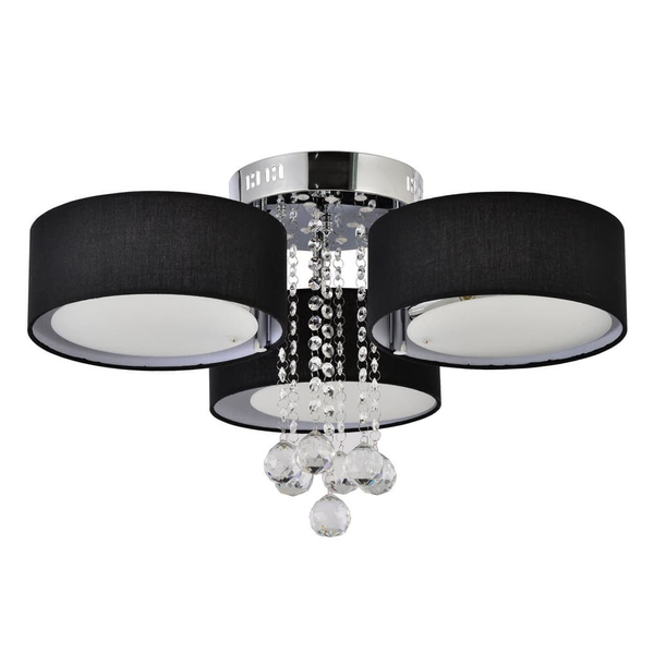 Potrójny plafon do salonu Gambela LP-991/3C BK Light Prestige kryształowy czarny