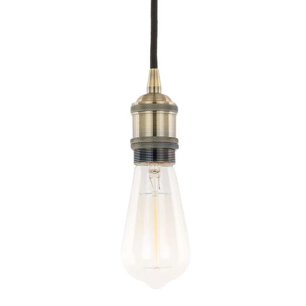 Wisząca LAMPA loft CLASSO DS-M-034 ANTIQUE BRASS Italux metalowa OPRAWKA industrialny ZWIS przewód antyczny brąz
