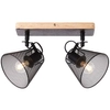 Młodzieżowa lampa sufitowa Whole 40113/76 druciana czarna drewno