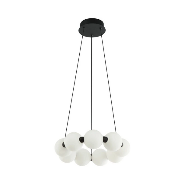 Molekułowa wisząca lampa PERLA czarna biała AZ6894 9x19W 3000K