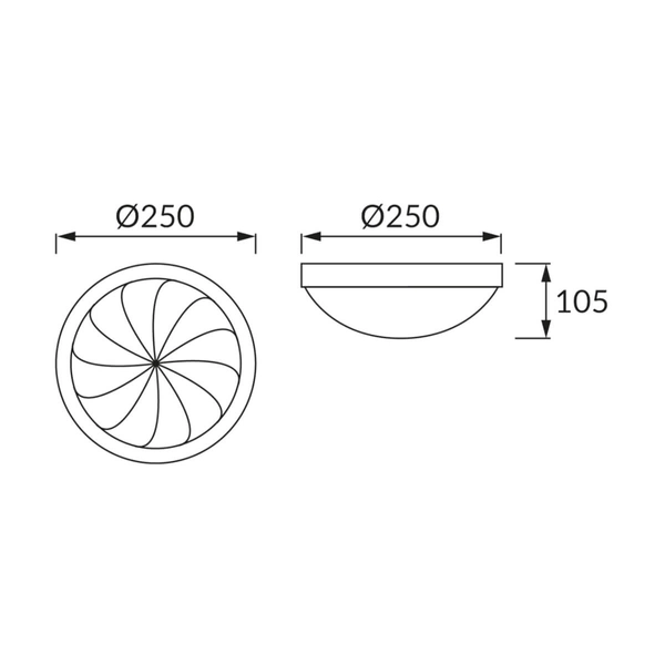 Sufitowa lampa zewnętrzna Wir 02746 Ideus IP44 do ogrodu biały