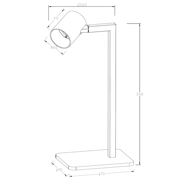 Czarna lampa stojąca Snow metalowa ruchoma do sypialni OUTLET