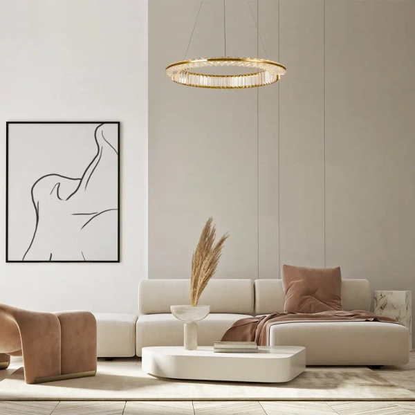 Pierścieniowa wisząca lampa Krone P097PL-L36BS3K1 LED 36W 3000K mosiądz