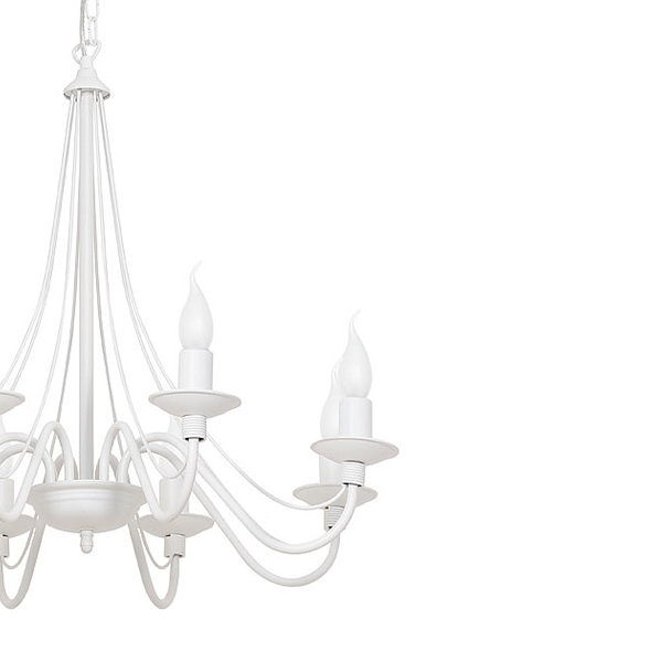 Lampa wisząca Róża 397P Aldex żyrandol na łańcuchu pałacowy biały