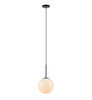 Skandynawska lampa wisząca Dione szklana kula biała czarna