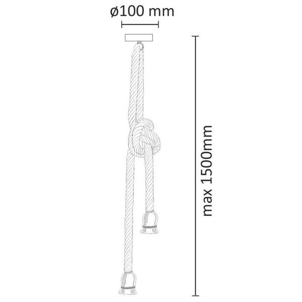 Marynistyczna LAMPA wisząca ROPE 307613 Il mio rustykalna OPRAWKA zwis na sznurze beżowy