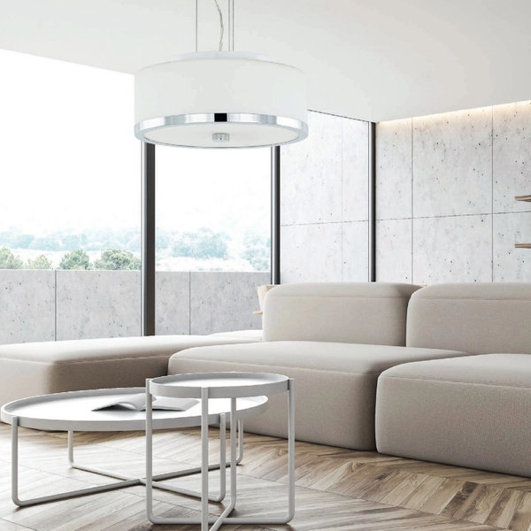 LAMPA wisząca LORIS MA01806CD-002 Italux okrągła OPRAWA zwis chrom biały