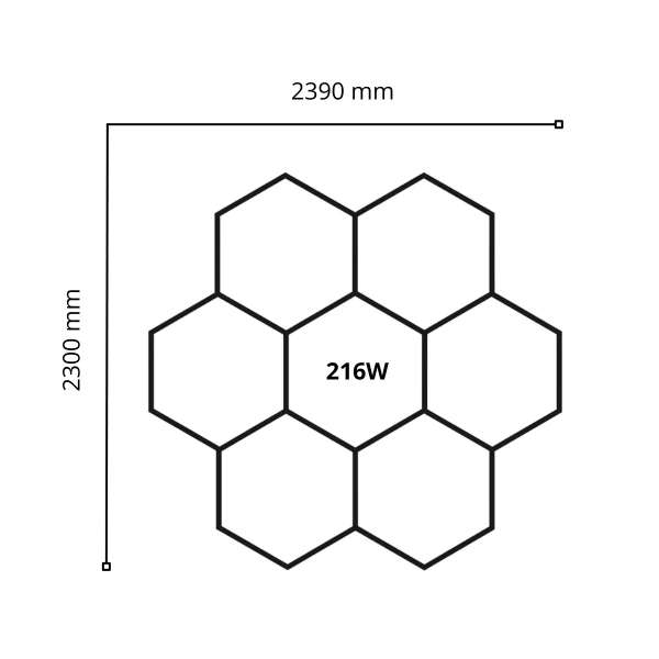 Lampa sufitowa do warsztatu HEX-440-Y13-V11-PS1 LED 216W 4000K IP54 biała