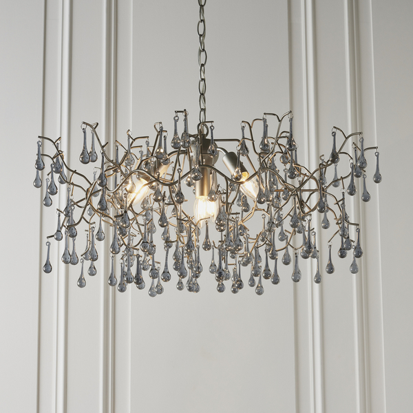 Salonowa lampa wisząca L&-190301 Light& gałązki srebrna dymiona