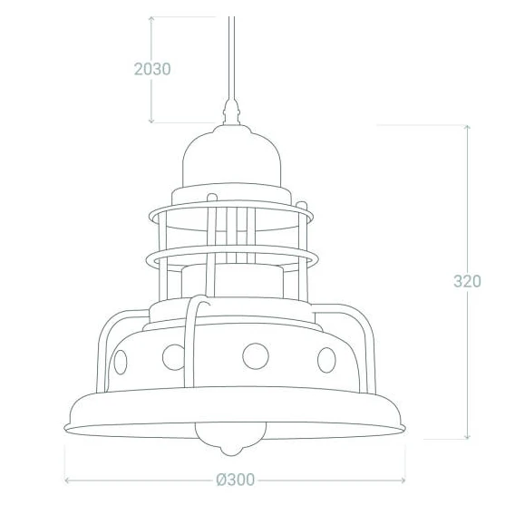 Industrialna lampa wisząca Retro ABR-RRG-E27 Abruzzo metalowa czarny