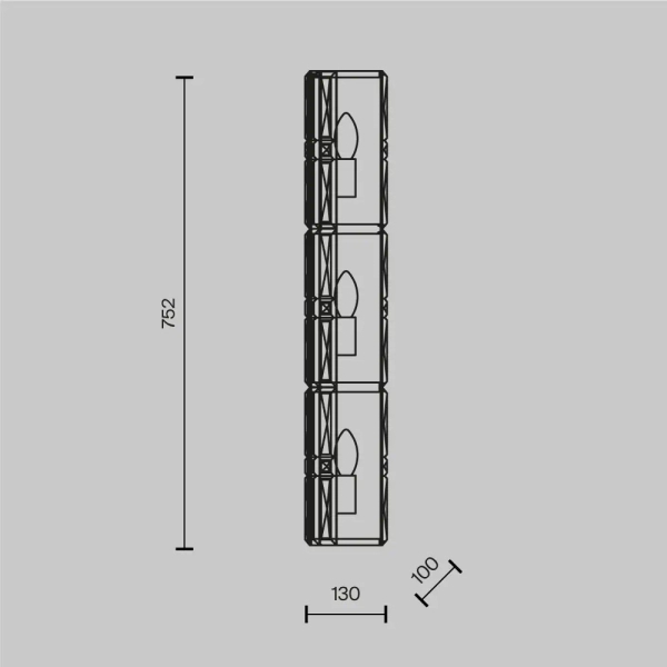 Kinkiet podłużny tuba Facet MOD094WL-03G Maytoni kryształowy złoty