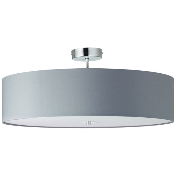 Abażurowa lampa sufitowa Andria 93522/22 okrągła szara chrom