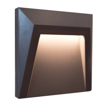 Zewnętrzna LAMPA schodowa HOLDEN 309266 Polux kwadratowa OPRAWA natynkowa LED 1,5W 4000K do ogrodu outdoor IP65 grafitowa