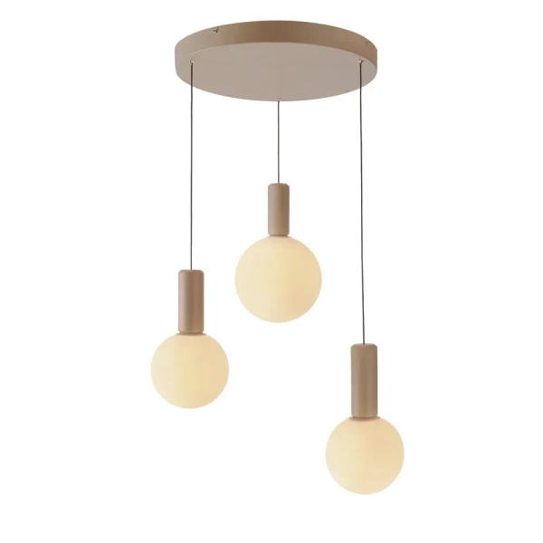 Wisząca lampa kulista TESTA beżowa biała 33-50908 3xG9 potrójna do jadalni