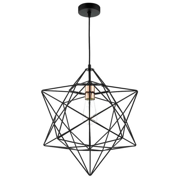 Wisząca lampa druciana Luanda 1 LUA0122 Dar Lighting gwiazda miedź czarna
