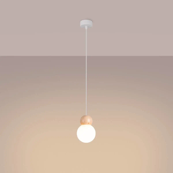 Pojedyncza lampa wisząca Pekka SL.1390 Sollux zwis kula biała