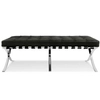 Czarna ławka Barcelon KH1501100289 tapicerowana włoską skórą design