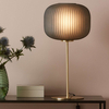 Stołowa LAMPKA biurkowa SOBER 107820 Markslojd szklana LAMPA stołowa plisowana mosiądz szara