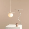 Zwisająca lampa do salonu LOOP 1125G9_S Aldex szklana kula kremowy